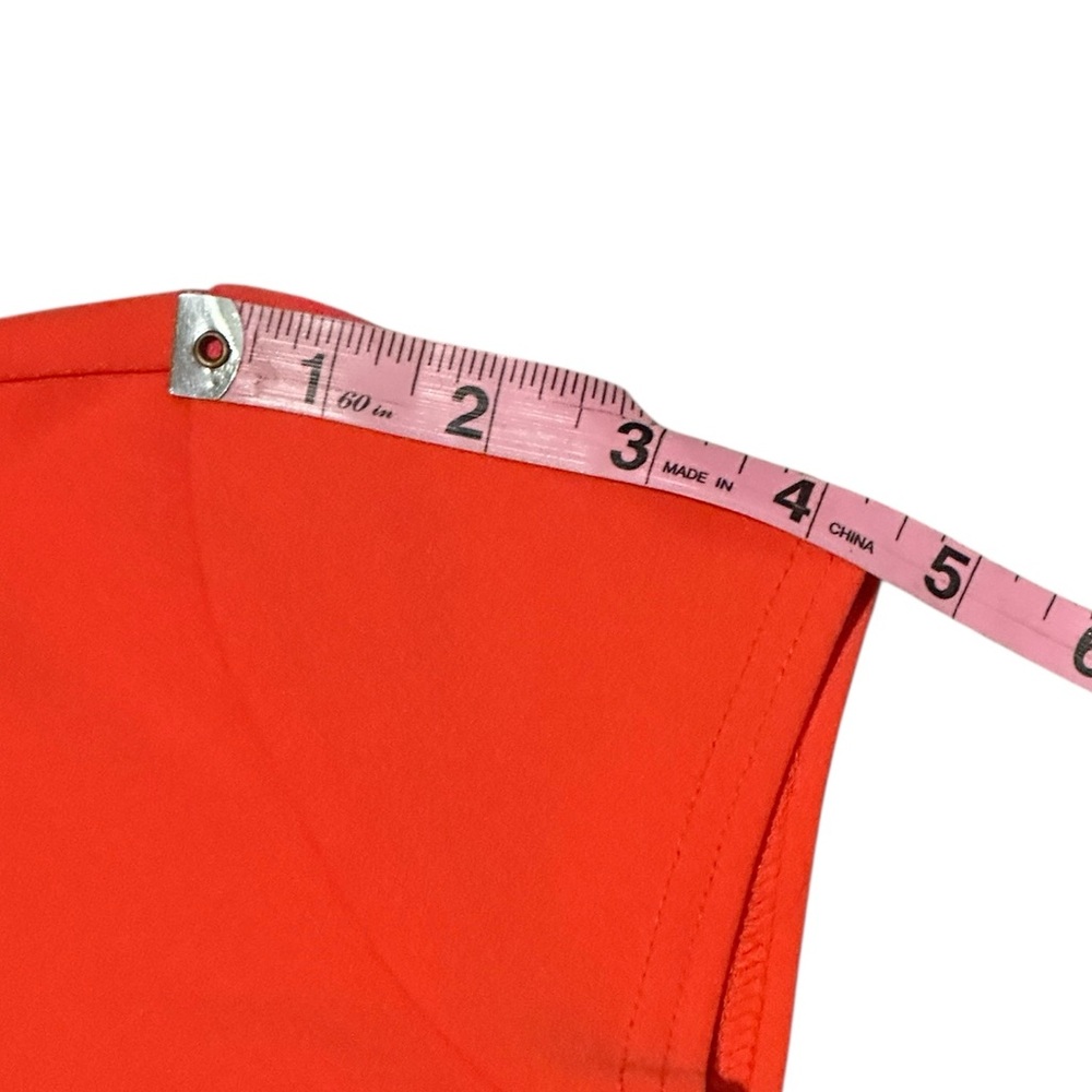 Guess Coral Orange 1/4 Zip Front Short Sleeve Midi Dress - Size Small - Picture 15 of 15